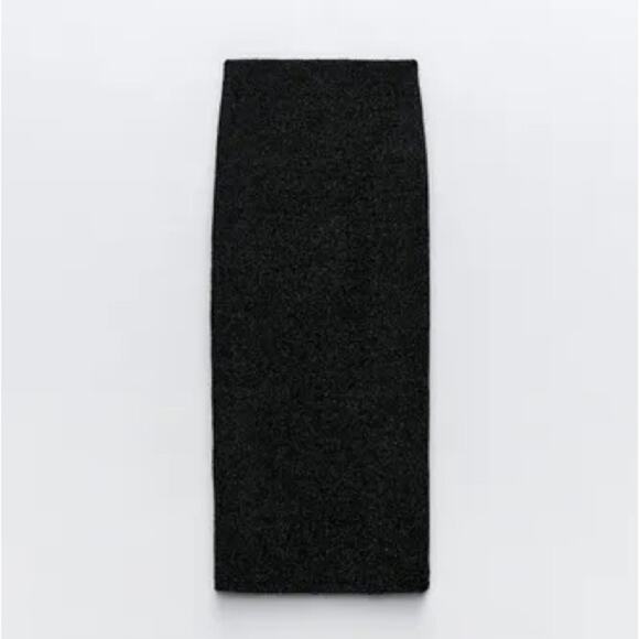 Zara JACQUARD BOUCLE MIDI SKIRT WITH SHINY THREAD - Picture 6 of 11